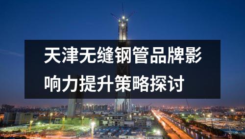 天津无缝钢管品牌影响力提升策略探讨